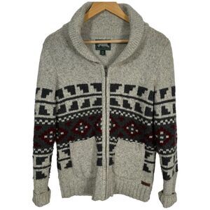 Roots Canada Shawl Collar Cardigan SP Acrylic Wool Blend Fair Isle Knit Sweater